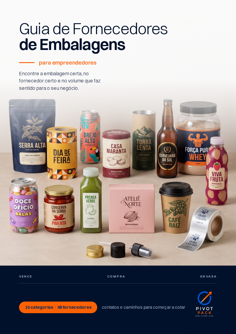 Capa do Guia de Fornecedores de Embalagens para Empreendedores, da Pivot Pack